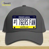 Number 1 76ers Fan Novelty License Plate Hat Tag Cotton / Charcoal