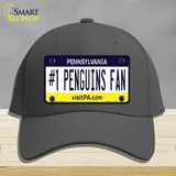 Number 1 Penguins Fan Novelty License Plate Hat Tag Cotton / Charcoal