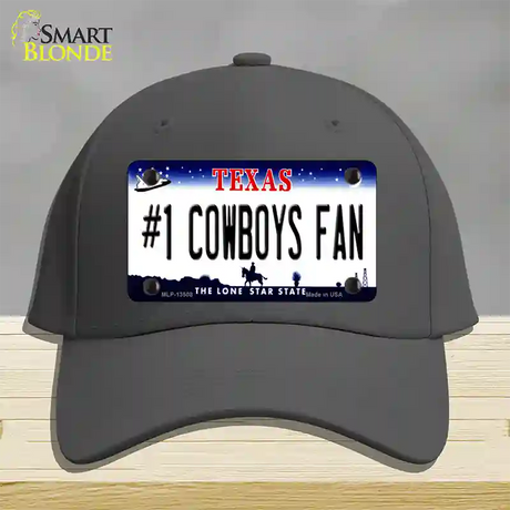 Number 1 Cowboys Fan Novelty License Plate Hat Tag Cotton / Charcoal