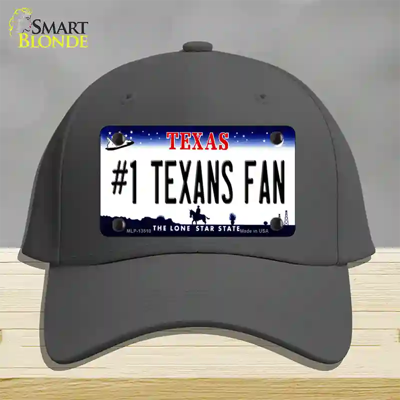 Number 1 Texans Fan Novelty License Plate Hat Tag Cotton / Charcoal