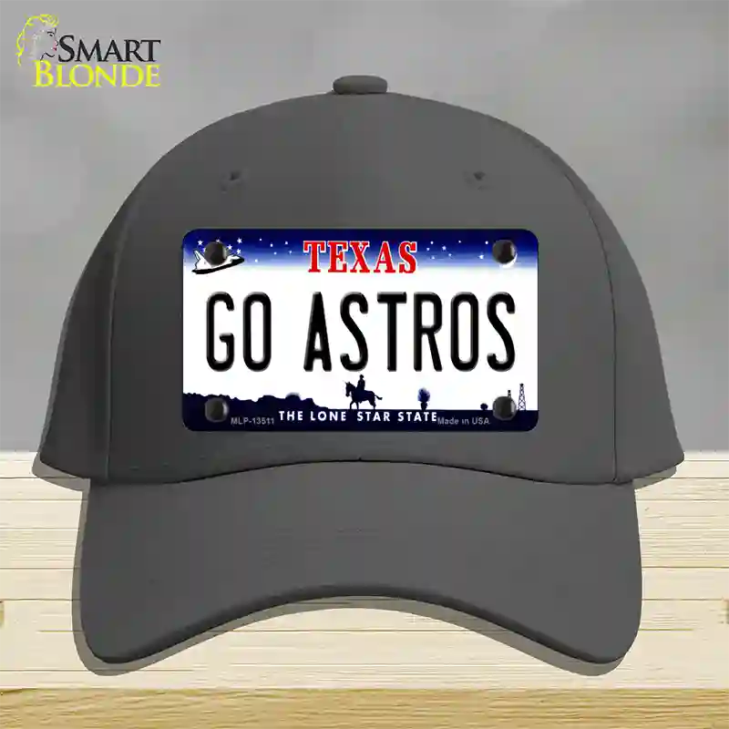 Go Astros Novelty License Plate Hat Tag Cotton / Charcoal