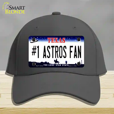 Number 1 Astros Fan Novelty License Plate Hat Tag Cotton / Charcoal