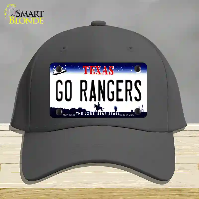 Go Rangers Texas Novelty License Plate Hat Tag Cotton / Charcoal