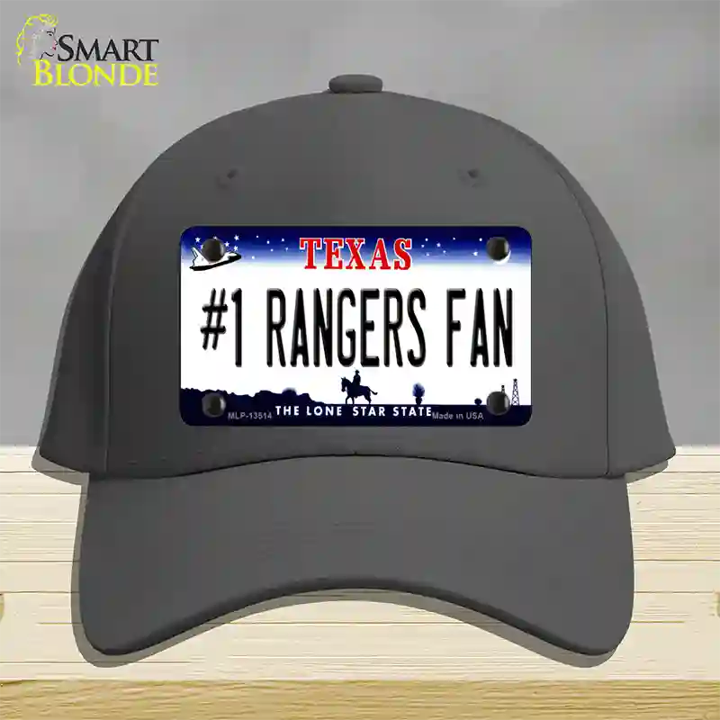 Number 1 Rangers Fan Texas Novelty License Plate Hat Tag Cotton / Charcoal