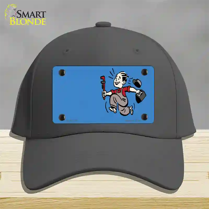 Plumber Offset Novelty License Plate Hat Cotton / Charcoal