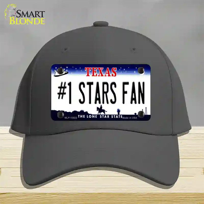 Number 1 Stars Fan Novelty License Plate Hat Tag Cotton / Charcoal