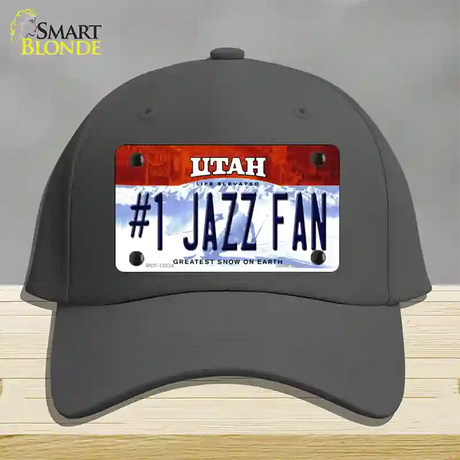 Number 1 Jazz Fan Novelty License Plate Hat Tag Cotton / Charcoal