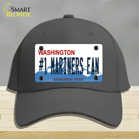 Number 1 Mariners Fan Novelty License Plate Hat Tag Cotton / Charcoal