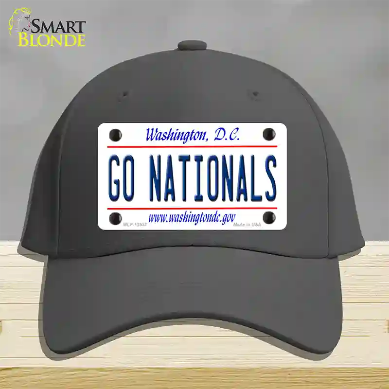 Go Nationals Novelty License Plate Hat Tag Cotton / Charcoal