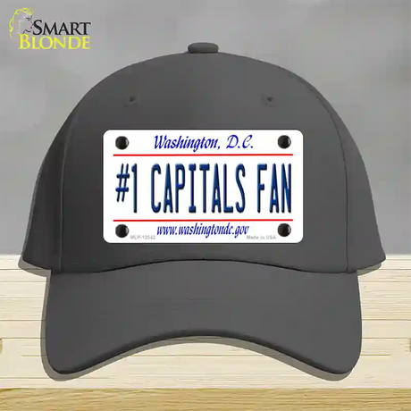 Number 1 Capitals Fan Novelty License Plate Hat Tag Cotton / Charcoal