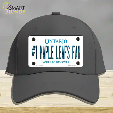 Number 1 Maple Leafs Fan Novelty License Plate Hat Tag Cotton / Charcoal