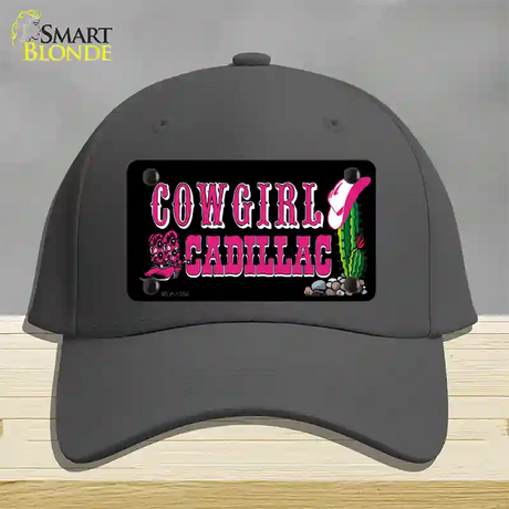 Cowgirl Cadillac Novelty License Plate Hat Cotton / Charcoal