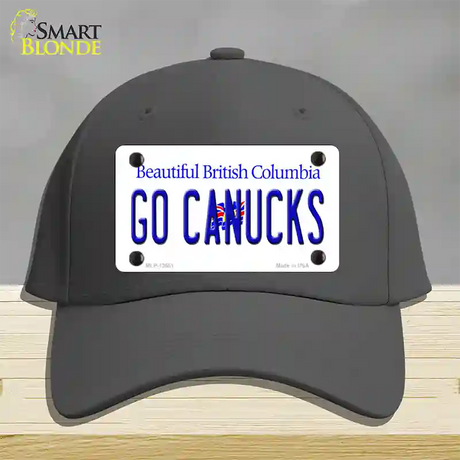 Go Canucks Novelty License Plate Hat Tag Cotton / Charcoal