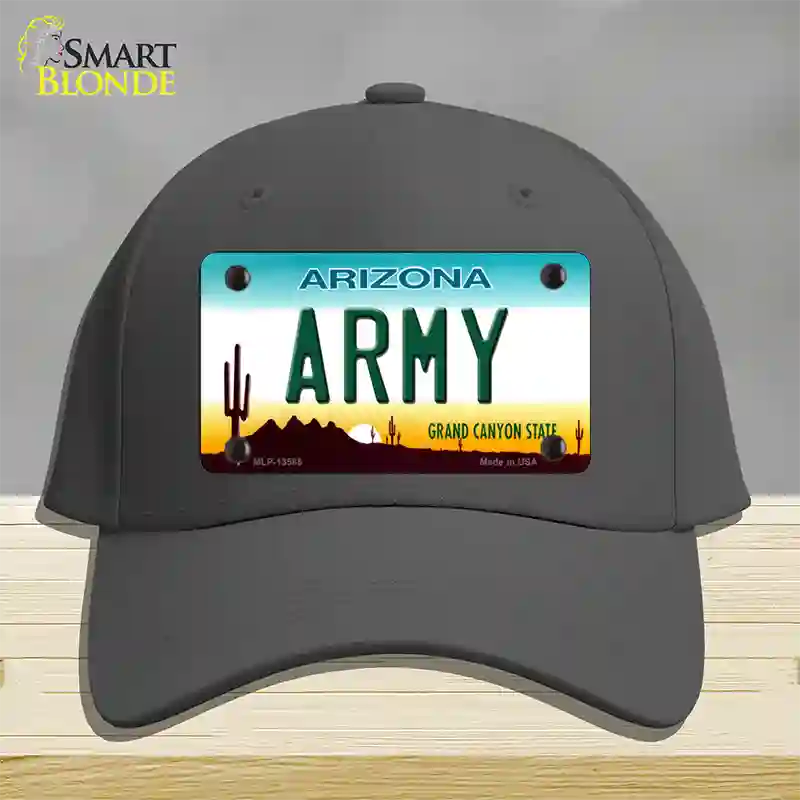 Army Arizona Novelty License Plate Hat Tag Cotton / Charcoal