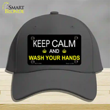 Keep Calm Wash Your Hands Novelty License Plate Hat Tag Cotton / Charcoal