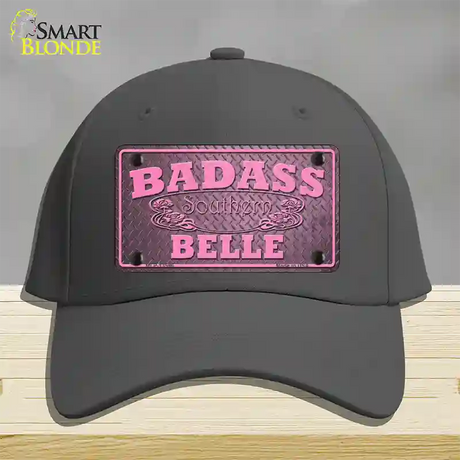 Badass Southern Belle Novelty License Plate Hat Tag Cotton / Charcoal