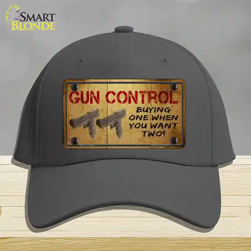 Gun Control Buying Only One Novelty License Plate Hat Tag Cotton / Charcoal