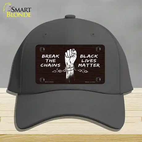 Break The Chains BLM Novelty License Plate Hat Tag Cotton / Charcoal