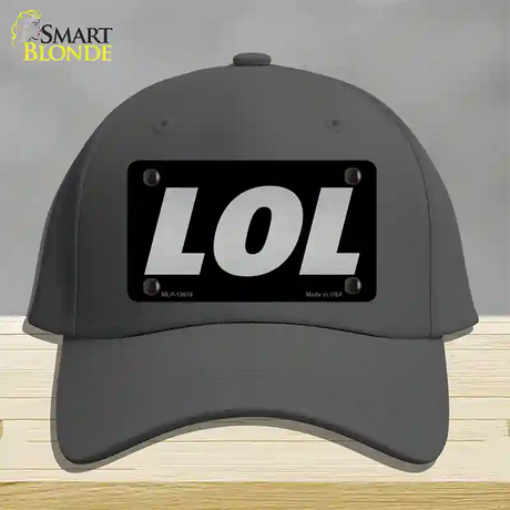 LOL Black Novelty License Plate Hat Tag Cotton / Charcoal