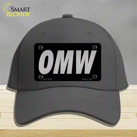 OMW Black Novelty License Plate Hat Tag Cotton / Charcoal