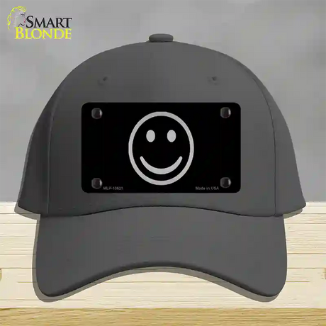 Smiley Black Novelty License Plate Hat Tag Cotton / Charcoal