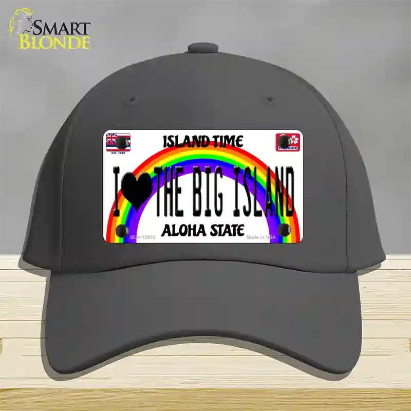 I Heart Big Island Novelty License Plate Hat Tag Cotton / Charcoal