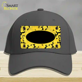 Yellow Black Camouflage With Black Center Oval Novelty License Plate Hat Cotton / Charcoal