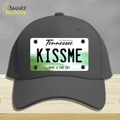 Kiss Me Novelty License Plate Hat Tag Cotton / Charcoal