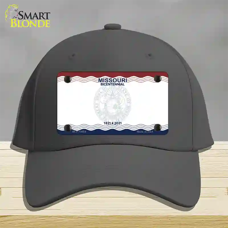 Missouri Bicentennial State Blank Novelty License Plate Hat Cotton / Charcoal