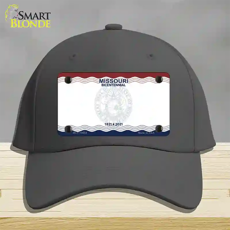 Missouri Bicentennial State Blank Novelty License Plate Hat Cotton / Charcoal