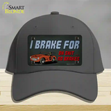 Oh Shit No Brakes Novelty License Plate Hat Tag Cotton / Charcoal