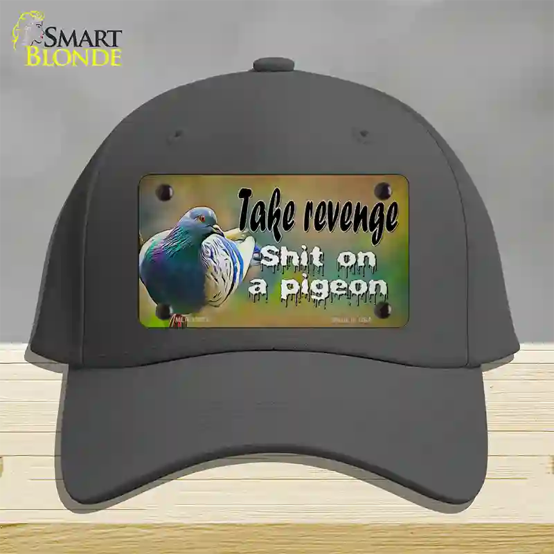 Shit On A Pigeon Novelty License Plate Hat Tag Cotton / Charcoal