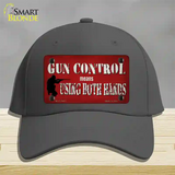 Gun Control Use Both Hands Novelty License Plate Hat Tag Cotton / Charcoal