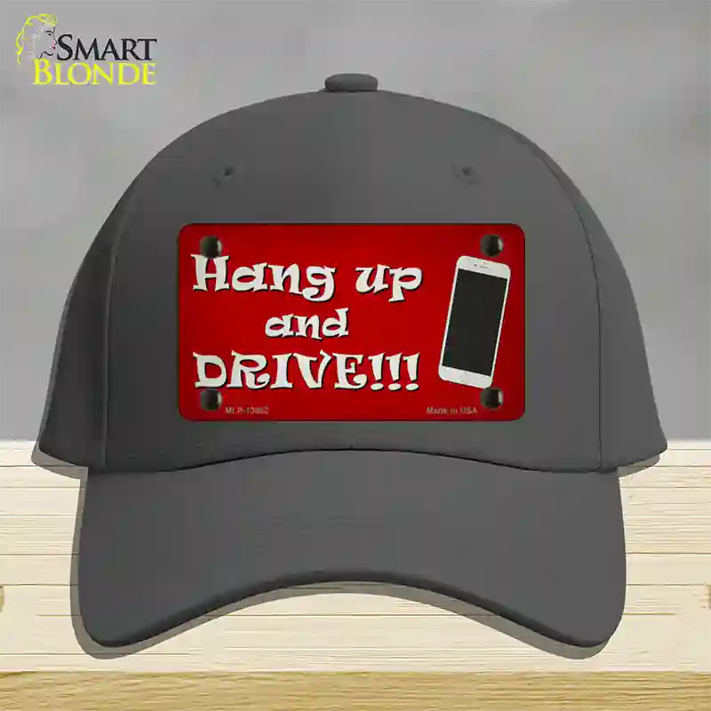 Hang Up and Drive Novelty License Plate Hat Tag Cotton / Charcoal