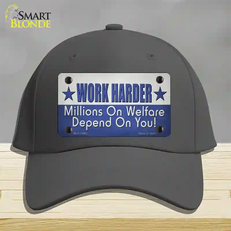 Welfare Depends On You Novelty License Plate Hat Tag Cotton / Charcoal