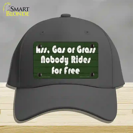 Ass Gas Or Grass Novelty License Plate Hat Tag Cotton / Charcoal