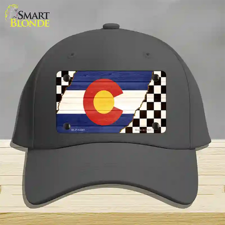 Colorado Racing Flag Novelty License Plate Hat Tag Cotton / Charcoal