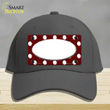 White Burgundy Polka Dot White Center Oval Novelty License Plate Hat Cotton / Charcoal