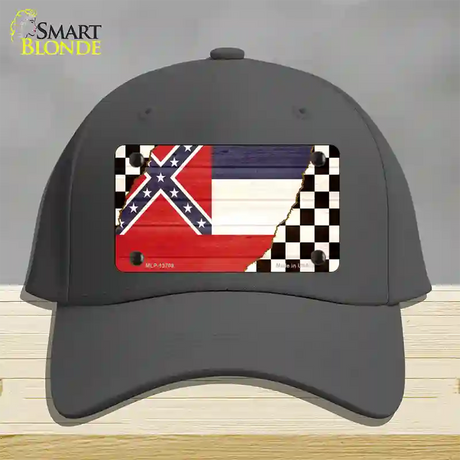 Mississippi Racing Flag Novelty License Plate Hat Tag Cotton / Charcoal