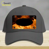 Real Flame With Black Center Oval Novelty License Plate Hat Cotton / Charcoal