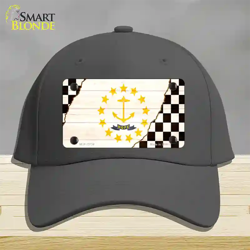 Rhode Island Racing Flag Novelty License Plate Hat Tag Cotton / Charcoal