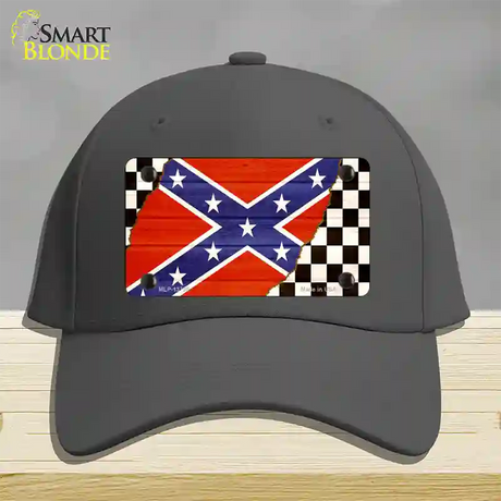 Confederate Racing Flag Novelty License Plate Hat Tag Cotton / Charcoal