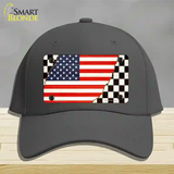 USA Racing Flag Novelty License Plate Hat Tag Cotton / Charcoal