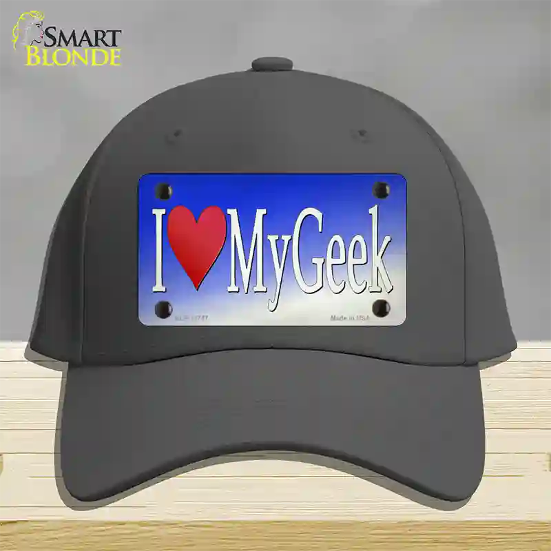 I Love My Geek Novelty License Plate Hat Tag Cotton / Charcoal