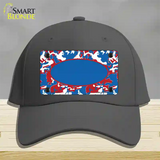 Patriotic Camouflage With Blue Center Oval Novelty License Plate Hat Cotton / Charcoal