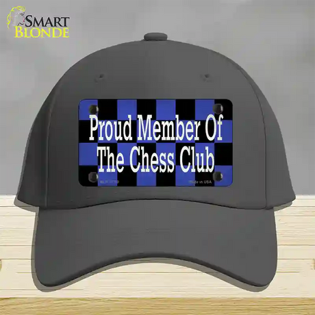 Chess Club Member Novelty License Plate Hat Tag Cotton / Charcoal