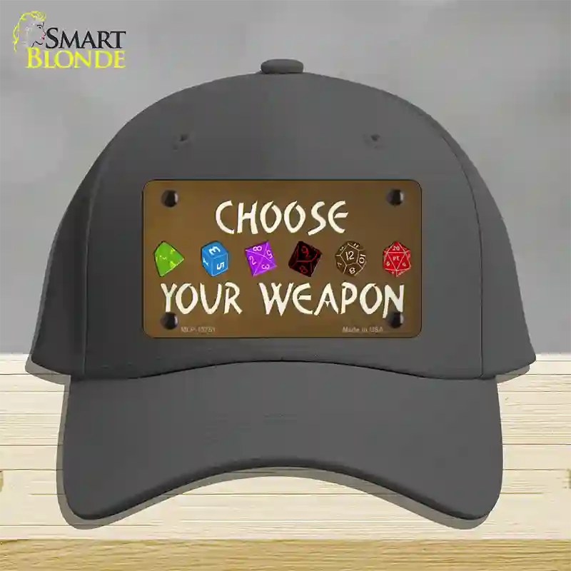 Choose Your Weapon Novelty License Plate Hat Tag Cotton / Charcoal