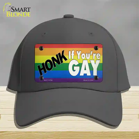 Honk If Youre Gay Novelty License Plate Hat Tag Cotton / Charcoal