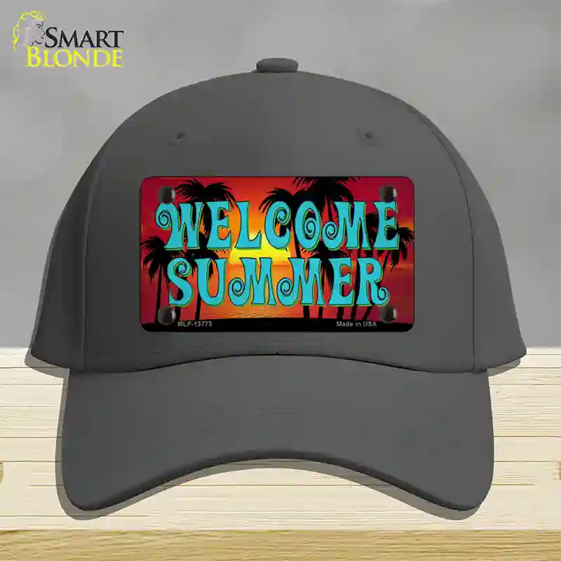 Welcome Summer Novelty License Plate Hat Tag Cotton / Charcoal