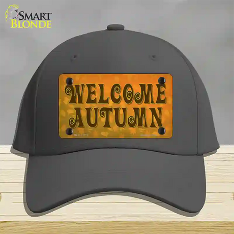 Welcome Autumn Novelty License Plate Hat Tag Cotton / Charcoal